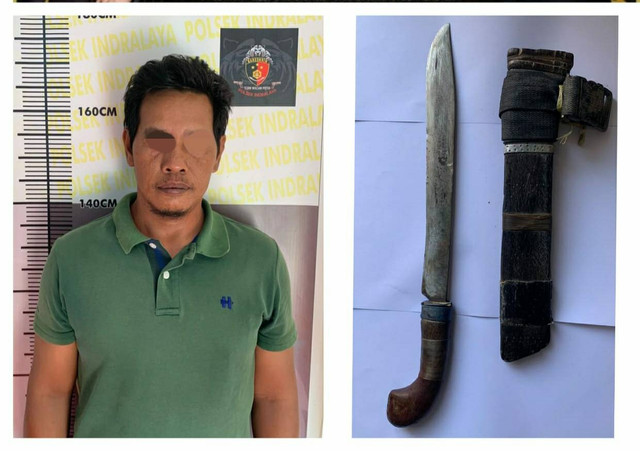 Suami bernama Darmizi saat diamankan polisi. (ist)