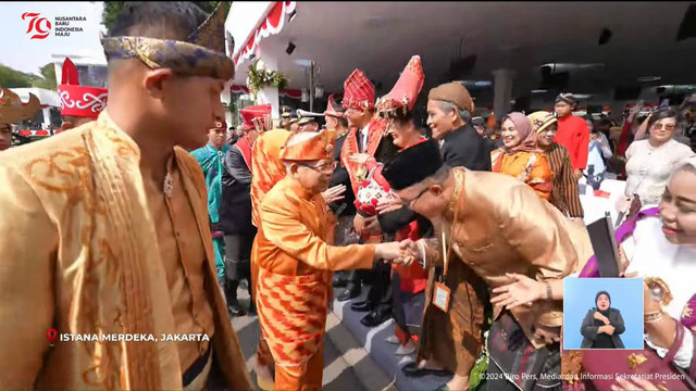 Wakil Presiden Ma'ruf Amin tiba untuk menghadiri HUT ke-79 RI Istana Merdeka, Jakarta, Sabtu (17/8/2024). Foto: YouTube/Sekretariat Presiden