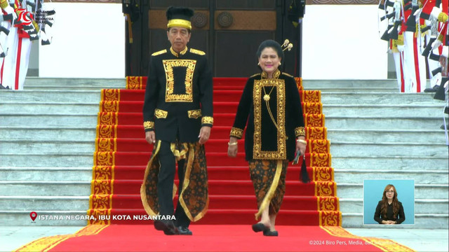 Presiden Joko Widodo tiba untuk menghadiri upacara HUT ke-79 RI Istana Negara IKN, Kalimantan Timur, Sabtu (17/8/2024). Foto: YouTube/Sekretariat Presiden