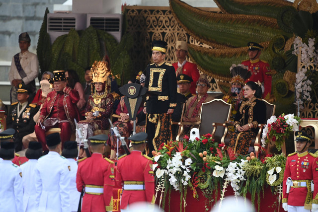 Suasana upacara HUT ke-79 RI di Istana Negara IKN, Kalimantan Timur, Sabtu (17/8/2024). Foto: kumparan