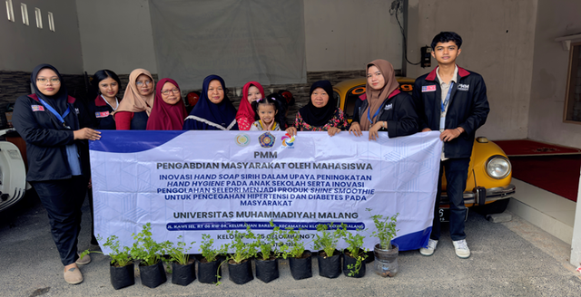 Pemanfaatan lahan sempit dengan penanaman seledri polybag dalam upaya pencegahan hipertensi dan diabetes. Sumber: Foto Pribadi