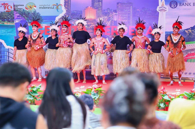 Kemeriahan acara Hari Ulang Tahun (HUT) ke-79 tahun Indonesia merdeka melalui Gempita Merdeka: Indonesia Fair 2024, di KBRI Beijing, China, Sabtu (17/8/2024). Foto: KBRI Beijing 