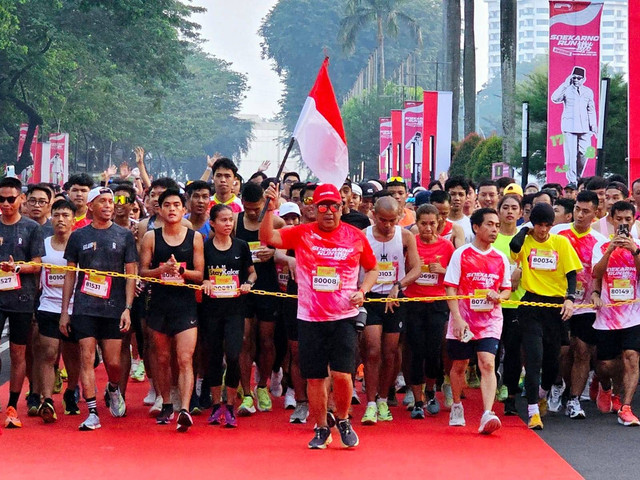 Ajang Soekarno Run di Senayan, Jakarta, pada Minggu (18/8) Foto: Rachmadi Rasyad/kumparan