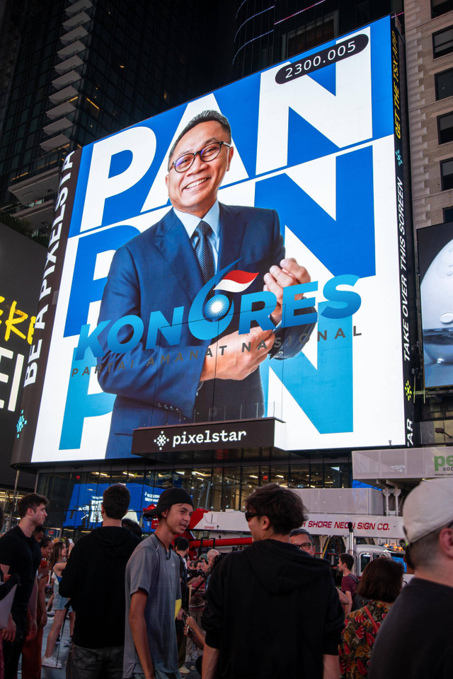 Videotron Kongres PAN muncul di Time Square New York. Foto: PAN