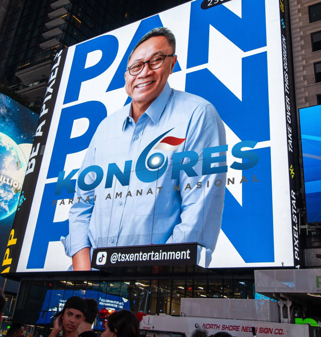 Videotron Kongres PAN muncul di Time Square New York. Foto: PAN