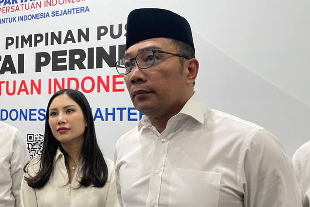 Bakal Calon Gubernur Jakarta Ridwan Kamil saat ditemui wartawan di DPP Partai Perindo, Menteng, Jakarta Pusat, Minggu (18/8/2024). Foto: Fadhil Pramudya/kumparan.