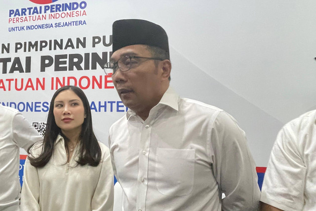 Bakal Calon Gubernur Jakarta Ridwan Kamil saat ditemui wartawan di DPP Partai Perindo, Menteng, Jakarta Pusat, Minggu (18/8/2024). Foto: Fadhil Pramudya/kumparan.