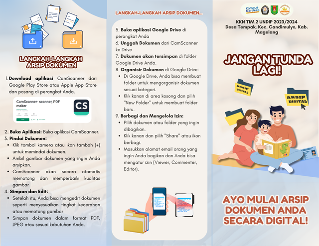 Gambar 1 : Leaflet Arsip Dokumen Keluarga secara Digital