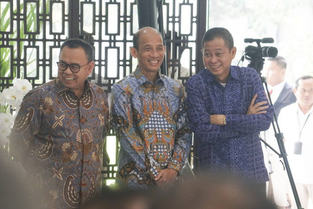 Suasana serah terima jabatan Bahlil Lahadalia sebagai Menteri Energi dan Sumber Daya Mineral (ESDM), Senin (19/8/2024).  Foto: Iqbal Firdaus/kumparan