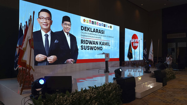 Jelang acara Deklarasi pasangan RK-Suswono dari KIM Plus di Hotel Sultan, Jakpus, Senin (19/8/2024). Foto: Thomas Bosco/kumparan