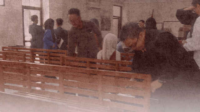 Ilustrasi ruang persidangan setelah sidang selesai. (Dokumentasi pribadi penulis)