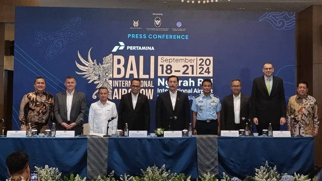 Konferensi pers Bali International Airshow 2024 di Hotel Mandarin Oriental Jakarta, Senin (19/8/2024). Foto: Fitra Andrianto/kumparan