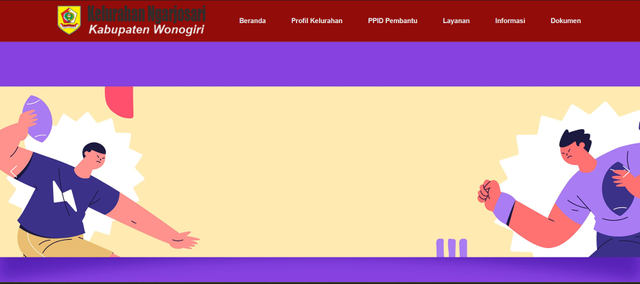 Halaman beranda website resmi Kelurahan Ngarjosari (Sumber: Dokumentasi Pribadi Penulis)