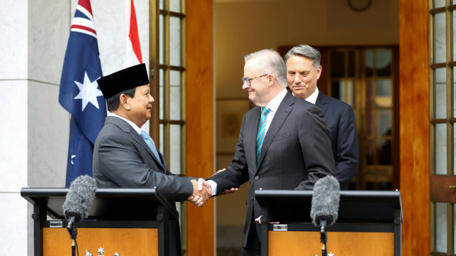 Prabowo bertemu PM Australia Albanese di Canberra, Australia, Selasa (20/8/2024).  Foto: Dok. Istimewa