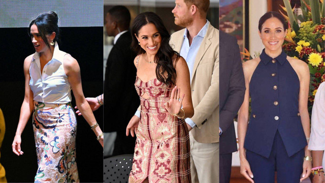 OOTD atau Outfit of the Day Meghan Markle selama tur kunjungan ke Kolombia pada 15-18 Agustus 2024. Foto: kumparan