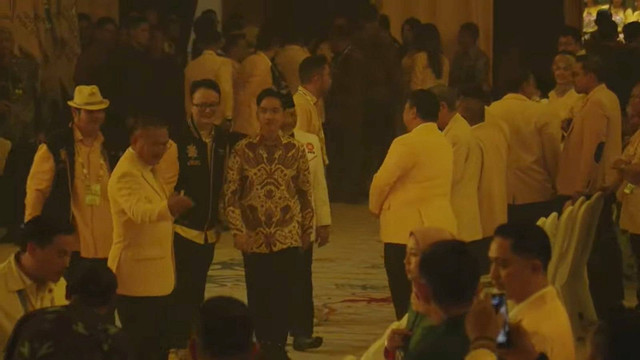 Wakil Presiden terpilih Gibran Rakabuming Raka menghadiri Musyawarah Nasional XI Partai Golkar 2024 di Jakarta, Rabu (21/8/2024). Foto: Youtube/ Golkar Indonesia