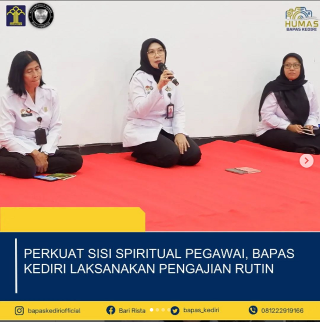 Perkuat Sisi Spiritual Pegawai, Bapas Kediri Laksanakan Pengajian Rutin