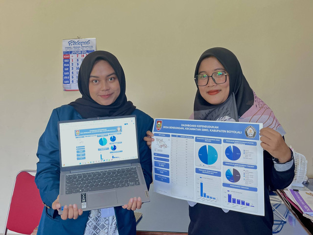 Mahasiswi KKN Undip Ubah Wajah Desa Bendungan dengan Dashboard Data Kependudukan