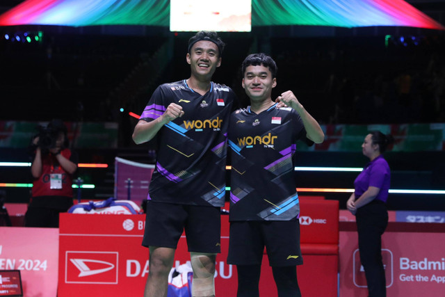 Bagas Maulana dan Leo Carnando di Japan Open. Foto: Dok. PBSI