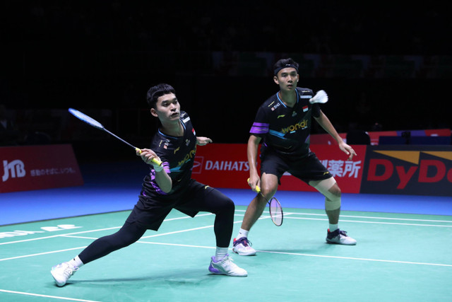 Bagas Maulana dan Leo Carnando di Japan Open. Foto: Dok. PBSI