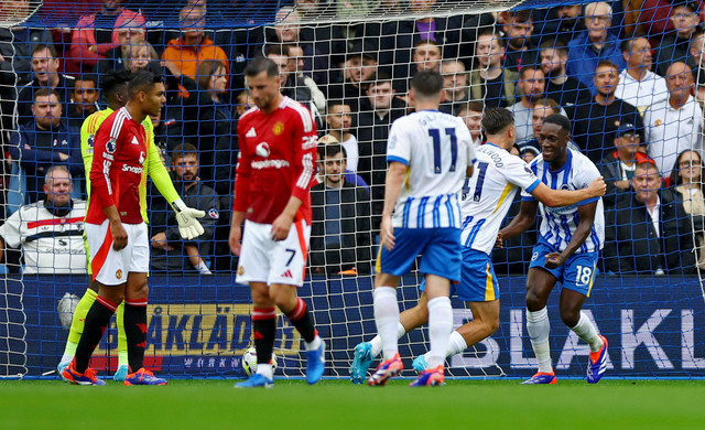 Brighton vs Man United di Liga Inggris. Foto: Matthew Childs/Reuters