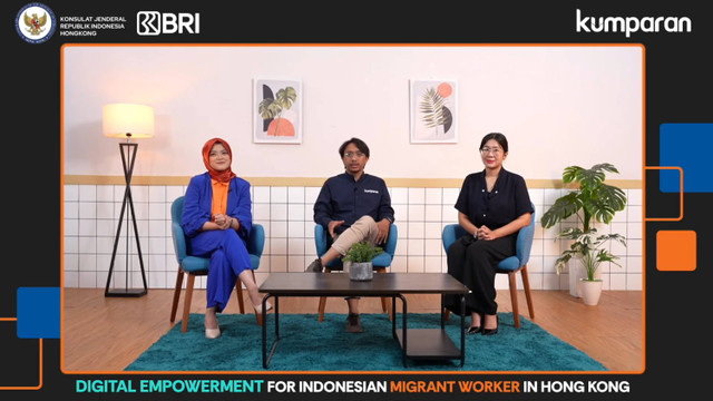 Webinar kumparan Academy: Digital Empowerment for Indonesian Migrant Worker in Hongkong bersama KJRI Hong Kong, disponsori oleh BRI, pada Minggu (25/8). Foto: Dok. kumparan