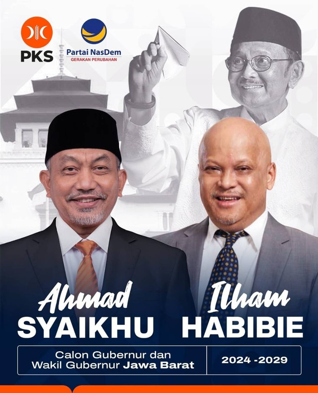 Poster Cagub dan Cawagub Jawa Barat, Ahmad Syaikhu dan Ilham Habibie. Foto: Dok. Istimewa