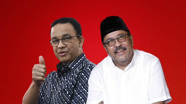 Anies Baswedan dan Rano Karno. Foto: Fakhri Hermansyah/ANTARA FOTO dan kumparan