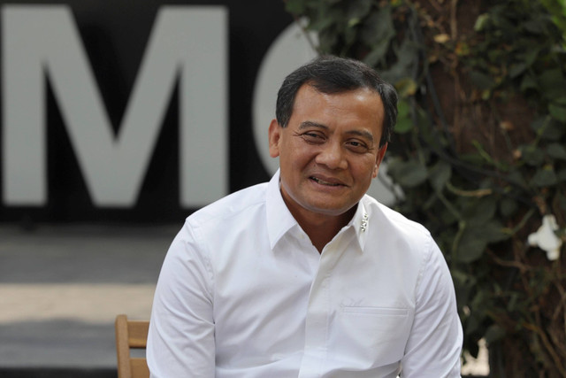 Cagub Jawa Tengah Ahmad Luthfi tiba di DPP Partai Demokrat, Jakarta, Selasa (27/8/2024). Foto: Syawal Darisman/kumparan