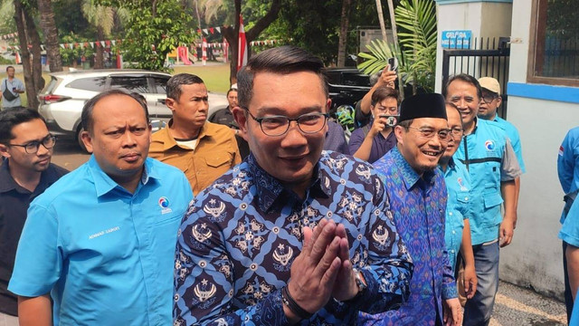 Bacagub Jakarta Ridwan Kamil di Media Center Gelora, Jakarta, Selasa (27/8/2024). Foto: Rachmadi Rasyad/kumparan