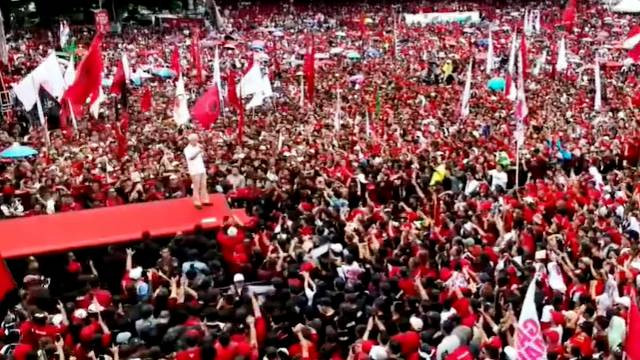 Kampanye PDIP di Kota Manado, Sulawesi Utara, pada Pemilu 2024.