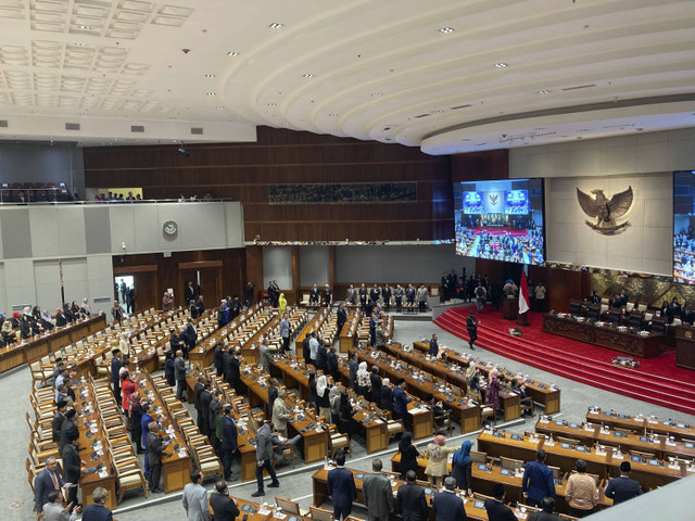 DPR RI menggelar Rapat Paripurna Khusus dalam rangka memperingati hari ulang tahun ke-79, Kamis (29/8/2024). Foto: Alya Zahra/Kumparan