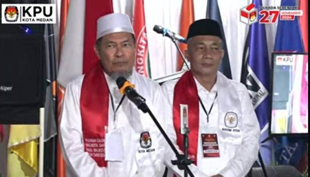 Hidayatullah-Yasir Ridho, usungan PKS resmi daftar Pilwalkot Medan. Foto: You Tube KPU Medan