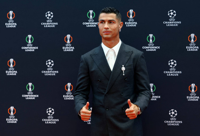 Cristiano Ronaldo menghadiri acara pengundian, 29 Agustus 2024. Foto: Manon Cruz/REUTERS