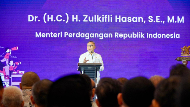 Menteri Perdagangan Zulkifli Hasan (Zulhas) di acara Muslim Life Fest & Jakarta Halal Expo and Conference (JHEC) 2024, Jumat (30/8/2024) di ICE BSD Tangerang.  Foto: Dok: Istimewa 