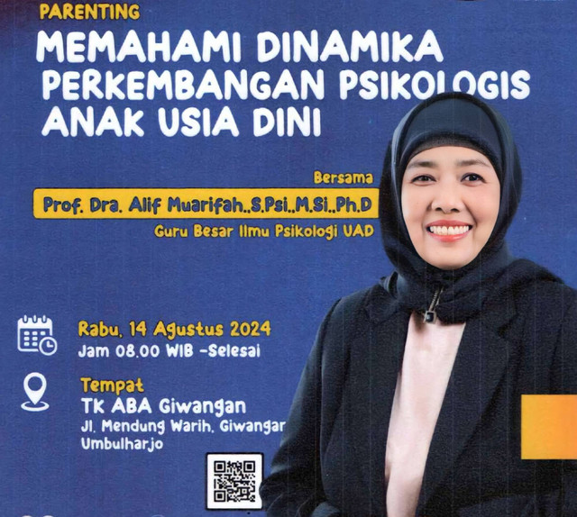 Prof. Dra. Alif Muarifah, S.Psi., M.Si., Ph.D. dosen Universitas Ahmad Dahlan (UAD) (Dok. Istimewa)