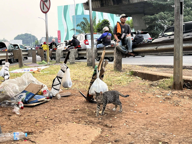 Potret kuli sindang di kawasan cibubur. Foto: Muhammad Darisman/kumparan