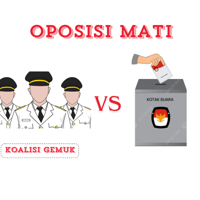 Ilustrasi Koalisi Gemuk vs Kotak Kosong dalam Pemilihan Serentak 2024 (Sumber Foto: Rooby Pangestu Hari Mulyo)