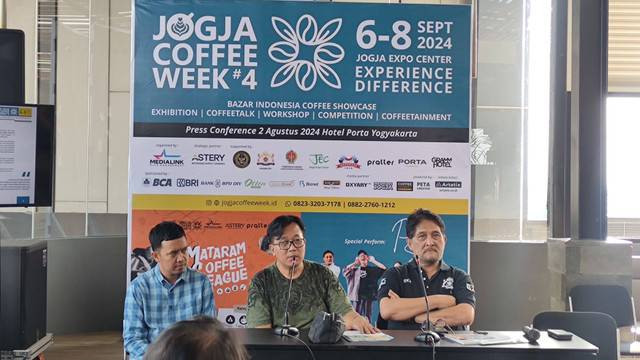 Konferensi pers Jogja Coffee Week #4 di Hotel PORTA by Ambarrukmo. Foto: Nawalre Bujanadi/Pandangan Jogja