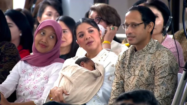 Menteri Pendidikan Nadiem Makarim menghadiri audiensi umum bersama Paus Fransiskus di Graha Pemuda, Gereja Katedral, Jakarta, Rabu (4/9/2024). Foto: Dok. Komsos KWI