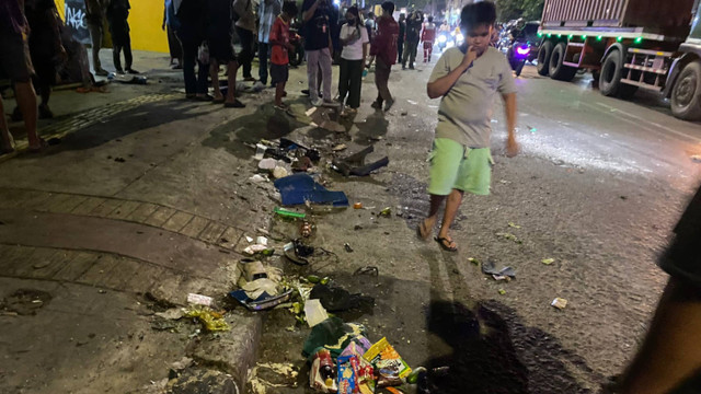 Gudang PT. Sadikun Niagamas Raya yang menjadi tujuan dari truk Pertamina yang alami kecelakaan di Jalan Plumpang Raya, Jakarta Utara pada Rabu (4/9) Foto: Abid Raihan/kumparan