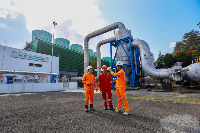 Pembangkit Listrik Tenaga Panas Bumi (PLTP) Kamojang, Kabupaten Bandung sebagai penghasil green hydrogen milik PLN pertama di kawasan Asia Tenggara. Foto: Dok. PLN