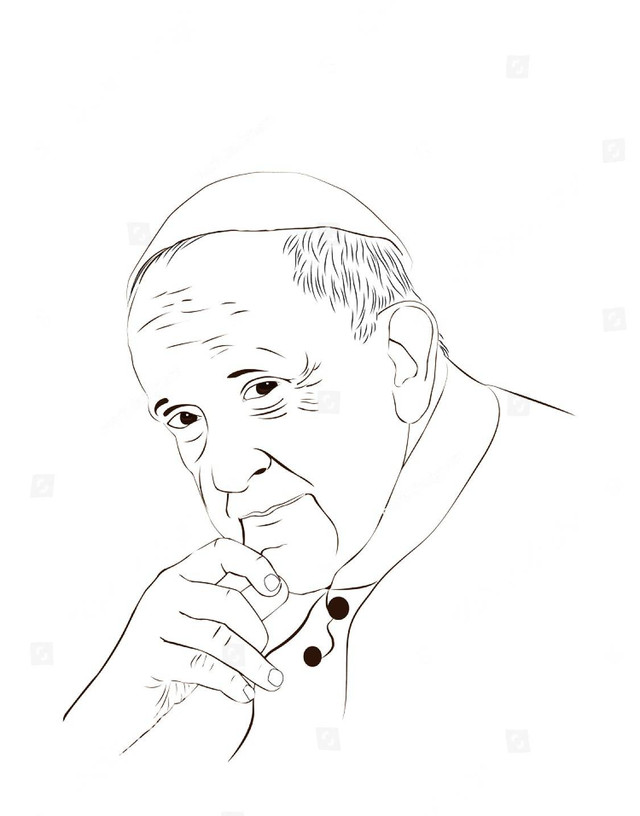 Ilustrasi paus fransiskus. Foto: www.shutterstock.com image-vector/pope-francis-argentine-nationality-he-head