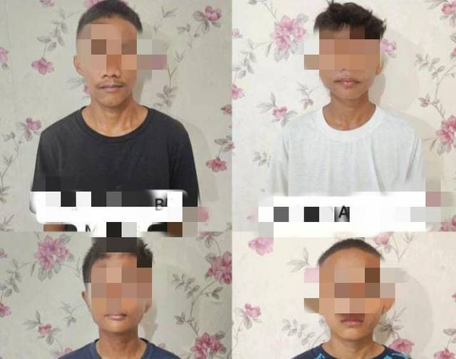 Tampang keempat pelaku yang masih di bawah umur, Foto : Ist