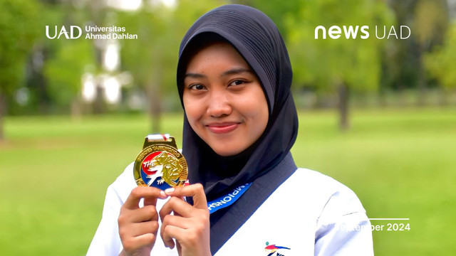 Syifa Yumna mahasiswa Prodi Sastra Inggris Universitas Ahmad Dahlan (UAD) pada kejuaraan Internasional yang diselenggarakan di Bangkok, Thailand (Dok. Taekwondo UAD)