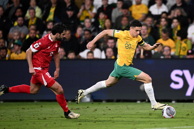 Pemain Timnas Australia John Iredale. Foto: Dan Himbrechts/AAP/via REUTERS