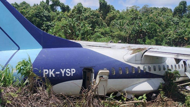 Pesawat Trigana Air kecelakaan di Papua, Senin (9/9/2024). Foto: Dok. Istimewa