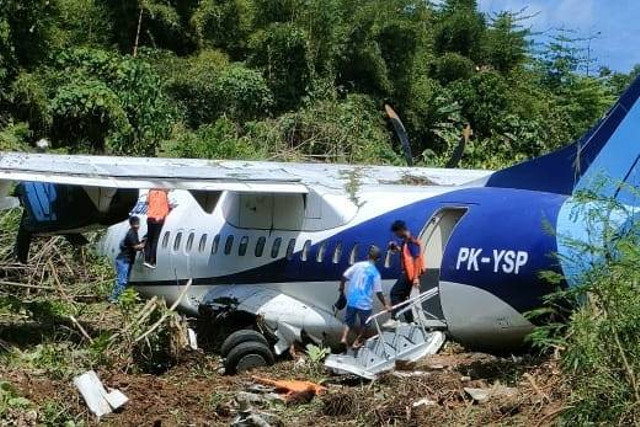 Pesawat Trigana Air kecelakaan di Papua, Senin (9/9/2024). Foto: Dok. Istimewa