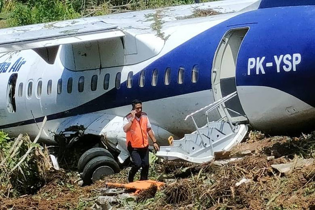 Pesawat Trigana Air kecelakaan di Papua, Senin (9/9/2024). Foto: Dok. Istimewa