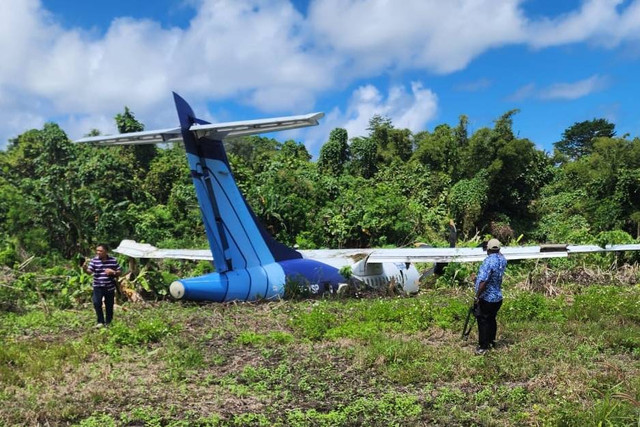 Pesawat Trigana Air kecelakaan di Papua, Senin (9/9/2024). Foto: Dok. Istimewa